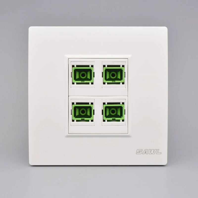 Четырехпортовая оптоволоконная панель SC/ECC 86-type 4-битная оптоволоконная настенная розетка радио-и телевизионный оптоволоконный порт Фланцевая настенная розетка