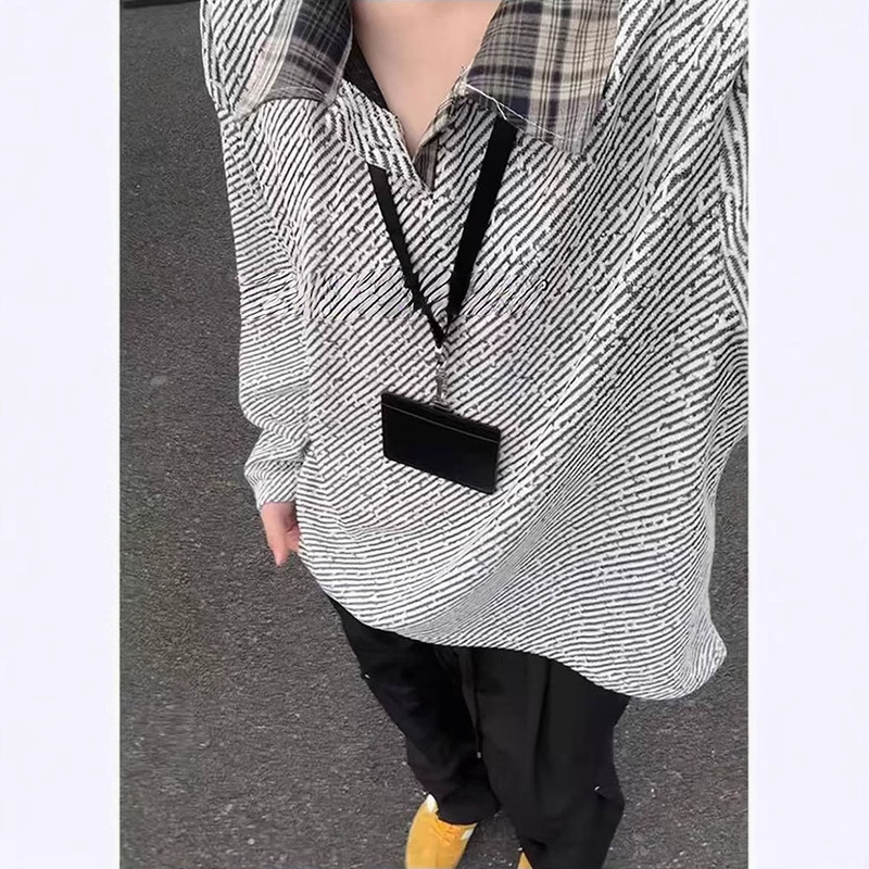 深灰色雪尼尔粗毛呢polo卫衣男秋季美式重磅长袖t恤小香风针织衫|undefined