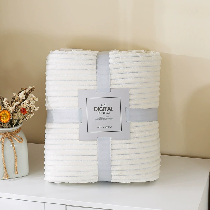 Одеяло Полоска Одеяло Фланелевое Одеяло для кондиционирования воздуха Подарочное одеяло Коралловый флис Крышка для йоги Одеяло для дивана