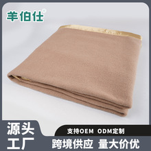 工厂跨境批发毛毯酒店宾馆床上用羊毛毯加厚防潮保暖毛毯素色盖毯