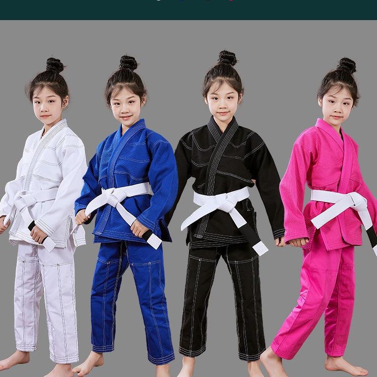 Brazilian Jiu-Jitsu Clothing Anti-Wear Clothing Men's and Women's Professional Training Clothing Kidsren's Jiu-Jitsu Clothing Black Blue White Powder Bjj