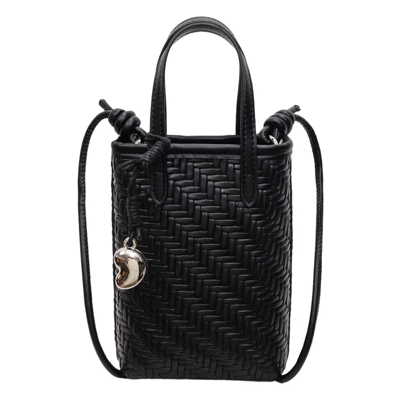 Bolso de teléfono móvil de moda coreana 2025 verano nuevo bolso de hombro tejido casual bolso de mensajero de todo fósforo para mujer