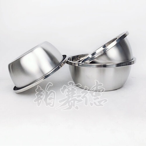 Cross-border exclusive thickened food-grade 201 non-magnetic stainless steel seasoning bowl, household egg whisking and mixing salad bowl