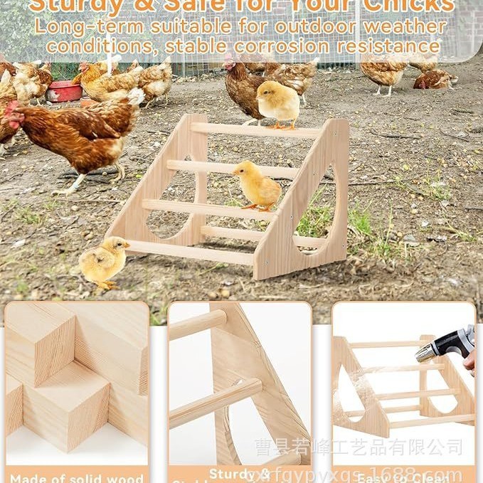 国境を越えた木製鶏小屋の生息地農家鶏、アヒル、ガチョウの収納ラック大きなオンドリのスタンドラック鳥プラットフォームトレーニングおもちゃ|undefined