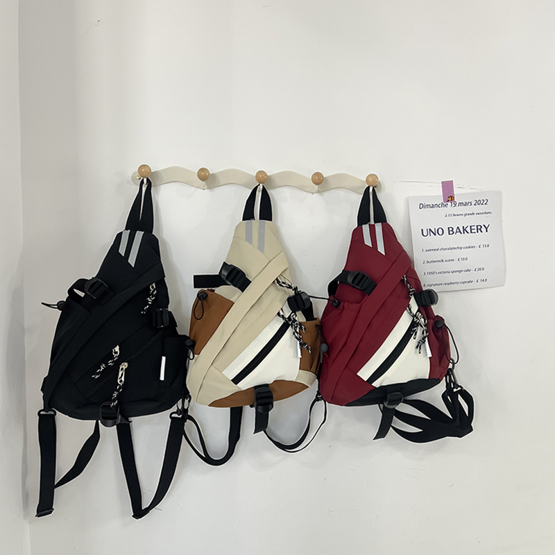 Children's Bag 2025 New Korean Style Color-Blocking Casual Large-Capacity Chest Bag for Boys, Stylish Lightweight Backpack for Outings, Export