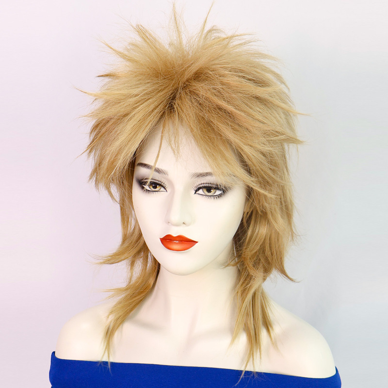 European and American Ladies Blonde Rock Man Mullet Wig Charm Punk Rock Rock Star Cosplay Wig