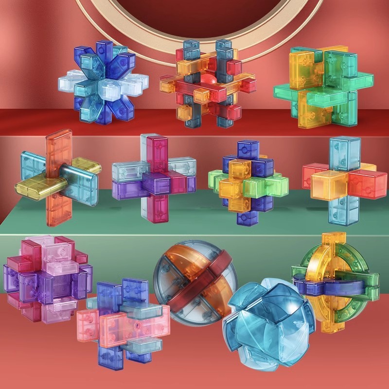 Luban Lock Kongming Lock 小学生向けのインテリジェントロック解きとほぞ穴ビルディングブロックの完全なセット 6 子供用知育玩具 8 ～ 12 歳|undefined