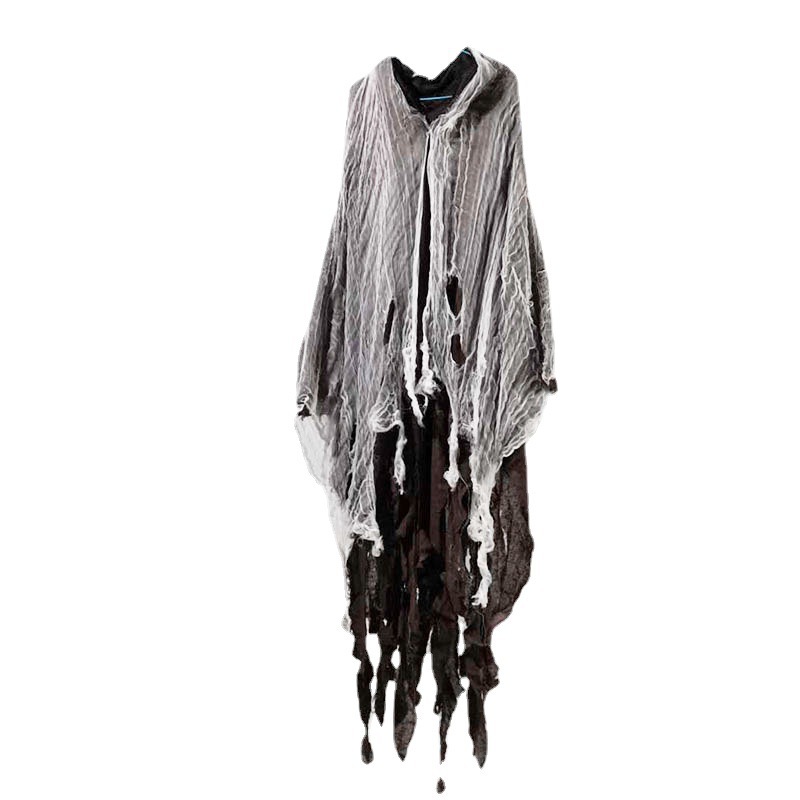 Capa de Halloween Capa con capucha Cosplay Adulto Zombie Traje Esqueleto Capa andrajosa Accesorios Fantasma de terror