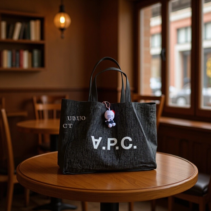 Street Fashion Same Style Apc Letter Commuter Shoulder Canvas Bag Goes Well with Shopping Bags Street Fashion Same Style Apc Letter Commuter Shoulder Canvas Bag Goes Well with Shopping Bags