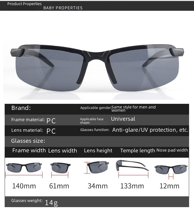 3043 nakts redzamības saulesbrilles vīriešu saulesbrilles ar ultravioleto starojumu, dienas un nakts divējāda pielietojuma makšķerēšanas un braukšanas brilles_voghion.com