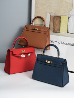 Kelly cowhide genuine leather design niche crossbody bag Kelly bag large capacity high-end new women's handbag