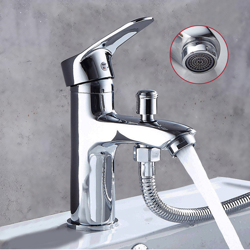 Copper pull-out faucet, washbasin, under-sink, bathroom cabinet, washbasin, sink, cold and hot basin, washbasin, faucet, household Specification drawing