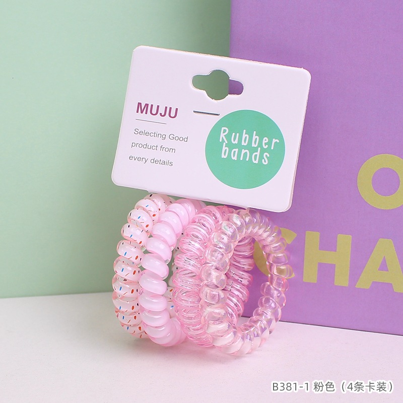 [Carga de tarjeta] sensación de alto nivel coreano de cabello de código de barras de moda de alta elasticidad de cabello anillo de cabello correa de cola de caballo