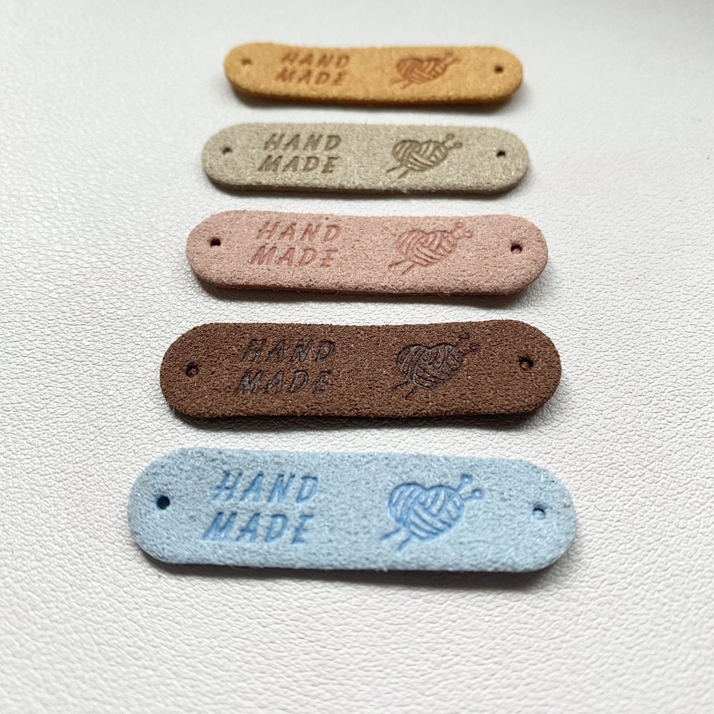 现货handmade皮标爱心装饰辅料带孔彩色标签配件标手工diy批发