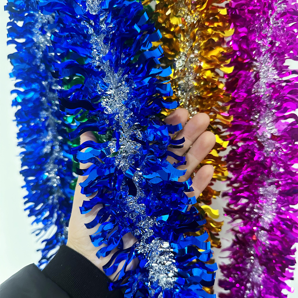 Diseño de celebración de festivales transfronterizos Decoración de bordes de color cardíaco manivela de color bandas de actividad de fiesta de lana de dibujo de flores de 2 metros de cifrado