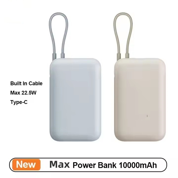 Suitable for Xiaomi Power Bank 20,000 Mah Mobile Power Supply 10000Mah Two-Way Fast Charging Power Bank with Built-In Cable
