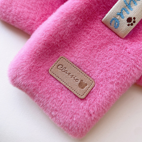 Winter Children Fleece Scarf for Boys and Girls, Thick Windproof and Warm Baby Neck Gaiter, Cartoon Simple and Cute Neck Cover