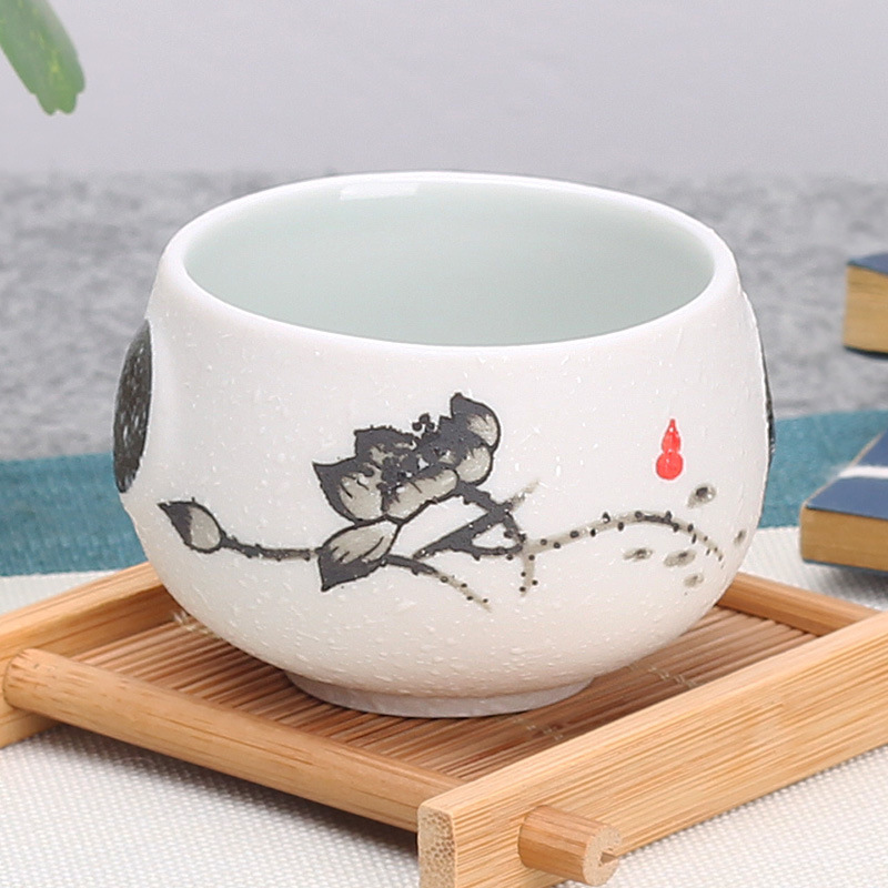싱글 찻잔 - 눈송이 - 칭윤 연꽃