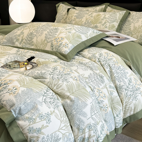 High-end thickened brushed 丨 Autumn and winter four-piece set 80-count pure cotton sheets and quilt covers American warm bedding