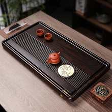 德国2026新款黑檀木纹茶盘整块电木茶台简约家用客厅小号功夫茶具