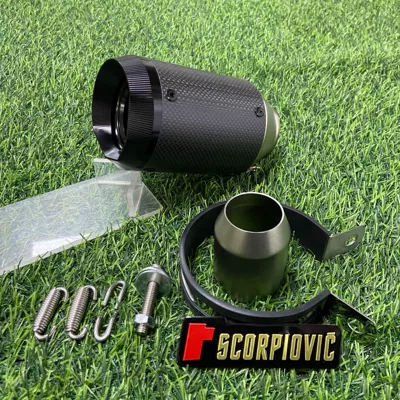 R3 tornado 302R 252R — Motorcycle exhaust pipe - ar-carbon-fiber-matte-polygonal-blackhead-51mm
