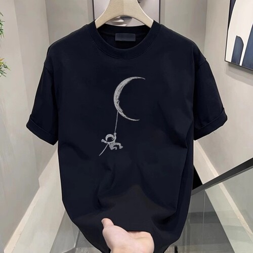 Summer Men's Short Sleeve T-Shirt New American Style Upper Body Clothing Loose Trendy Teenagers Pure Cotton