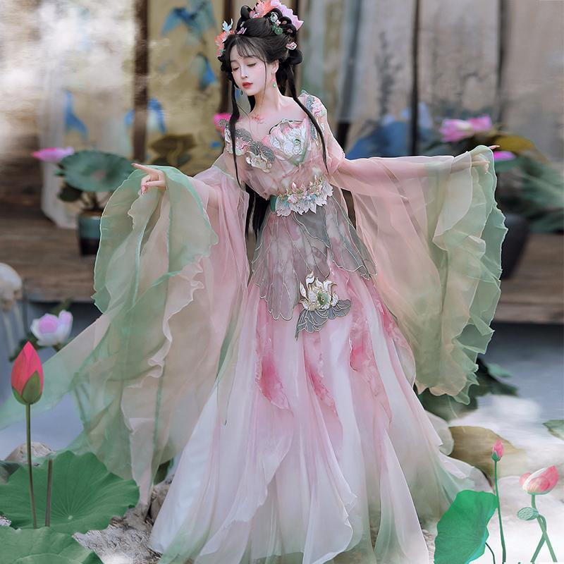 オリジナル新作漢服女性魏晋中国風南北朝【Fuying】大袖シャツデイリーフェアリースプリングサマースーツ|undefined