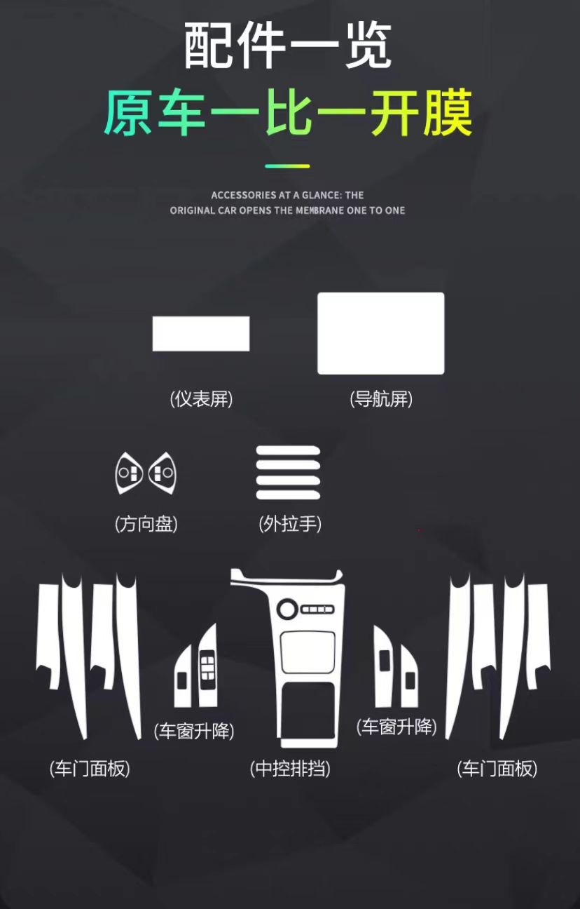 Applicable to Geely Galaxy E5 Interior Protection Central Control Film Navigation Screen Interior Film Automotive Accessories Modification Accessories