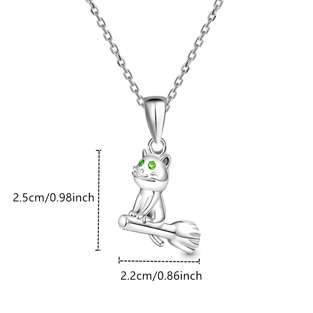 Collana con ciondolo a forma di gatto magico alla moda, accessori per gioielli da compleanno per ragazze, regalo di Halloween_voghion.com