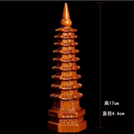 九层十三层木雕摆件工艺品状元办公室书房考试精雕肥城桃木文昌塔|undefined