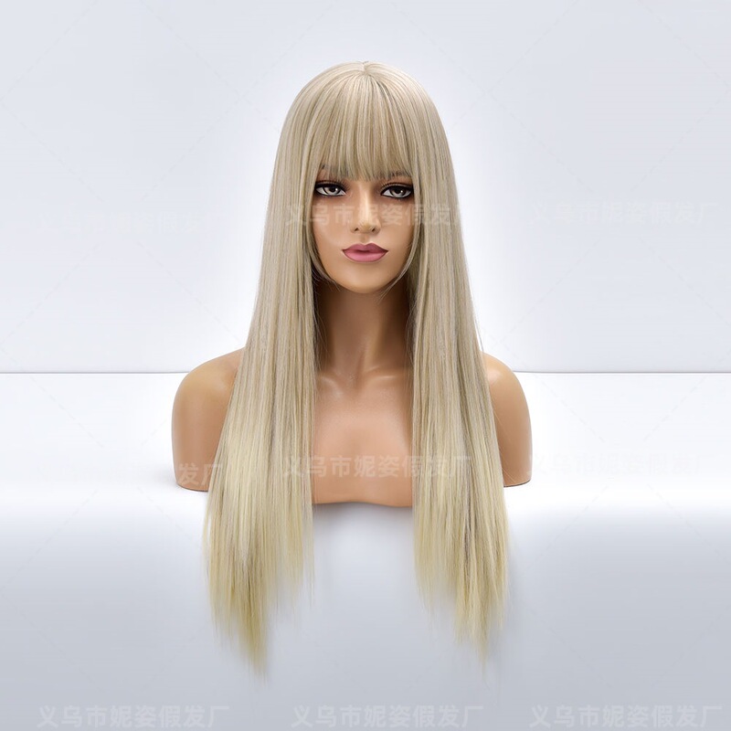 Inventory Clearance of Synthetic Wigs for European and American Women, Long Straight Hair with Bangs, Wholesale from Manufacturer Inventory Clearance of Synthetic Wigs for European and American Women, Long Straight Hair with Bangs, Wholesale from Manufacturer