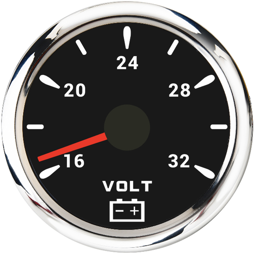 Backlight, Universal automobile instrument - silver-bezel-black-face-24v