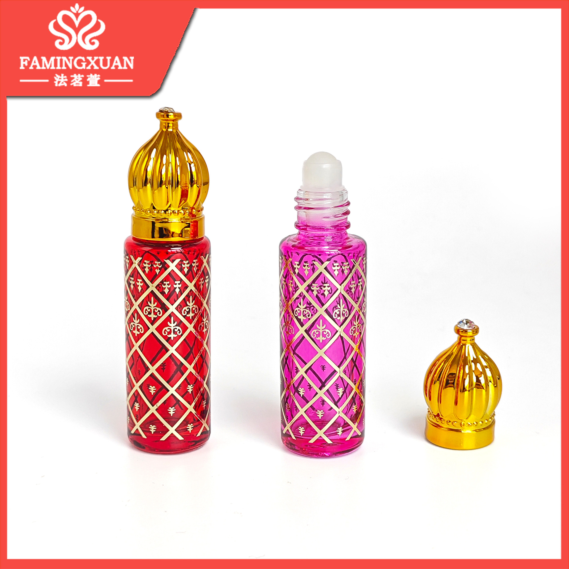 Frasco Roll-On para Perfume XB18 8ml de Vidrio Portátil Roll-On para Aceites Esenciales y Perfumes
