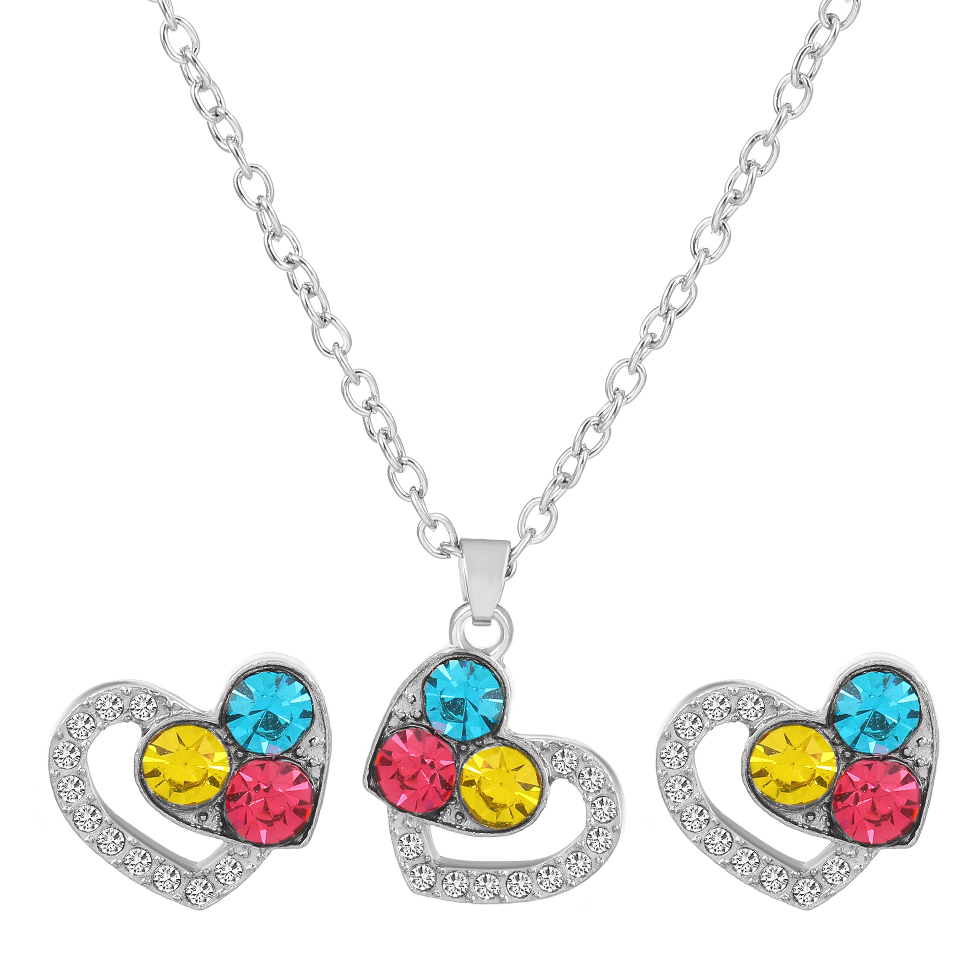 Traje de joyería de perlas de diamantes de Venta caliente transfronteriza temperamento de moda de mujer flor geométrica gota de agua collar pendientes traje