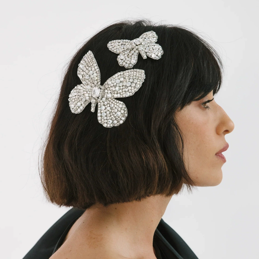 Корейская мода бабочка заколка для волос женские крылья задняя часть головы высокого уровня со стразами