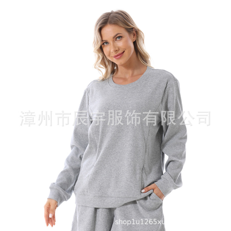 妊婦ファッション春秋服セットは2025気質の衛衣を着ています。|undefined