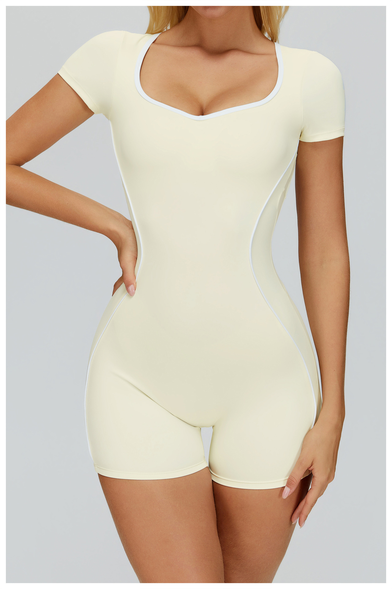 Damen Bodysuit Mit Farbblock-design Für Yoga Und Sport Training_voghion.com