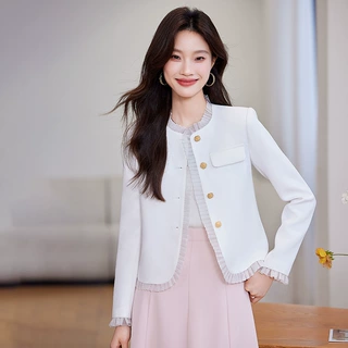 粉色小香风外套女名媛气质高级感上衣2025新款春秋女装小个子短款