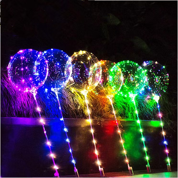 Handheld Set with 2 Battery Boxes, Light String, Glowing Wave Ball, Transparent Ball, Balloon, Festival Balloon, Party, Wedding