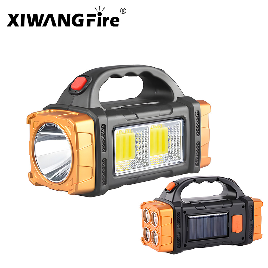 Luz solar al aire libre transfronteriza reflector portátil de luz LED de carga Luz portátil USB de doble fuente de luz Luz de emergencia portátil