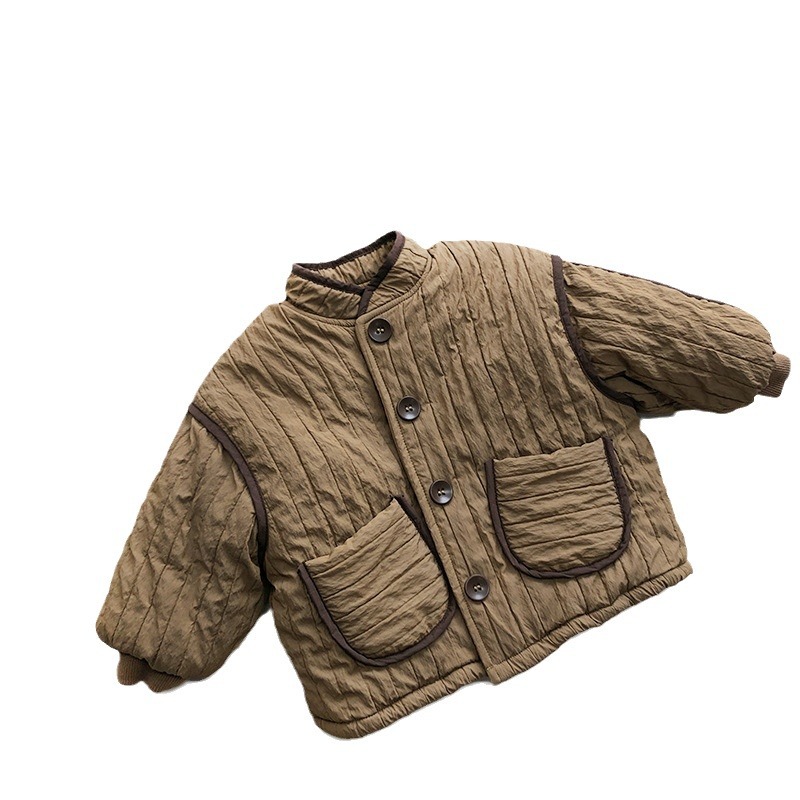 Estilo artístico abrigo de algodón acolchado invierno nuevo bebé para niños estilo coreano Mori abrigo de algodón acolchado niños y niñas cálido superior engrosada