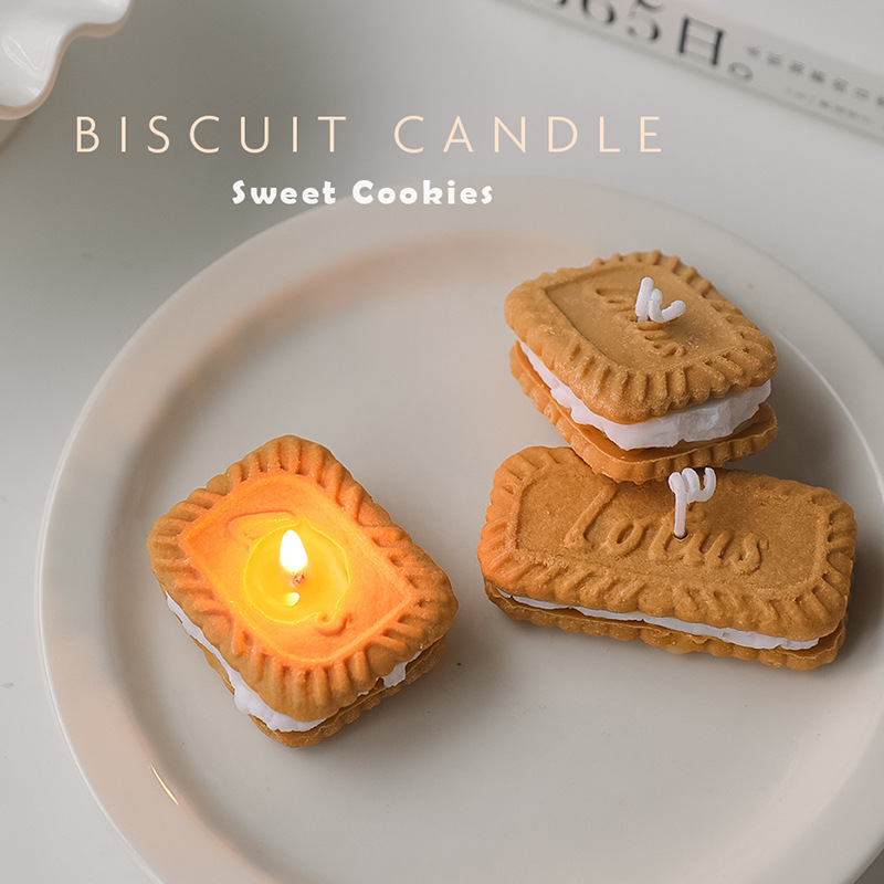 Sandwich biscuit aromatherapy candle wholesale household cake birthday handmade creative fragrance candle gift box souvenir