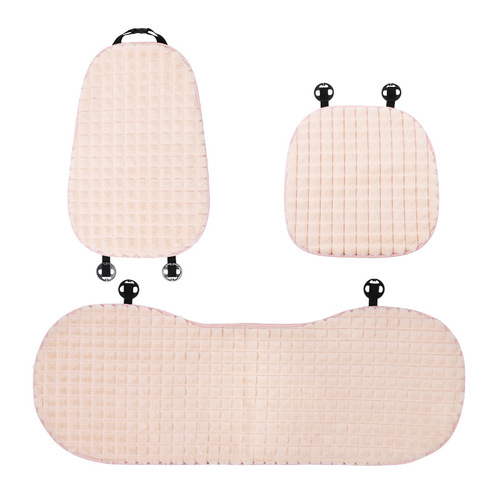 Car Seat Cushions for Winter Imitation Rabbit Fur Plaid Car Seat Covers Simple Car Seat Cushions for All Seasons