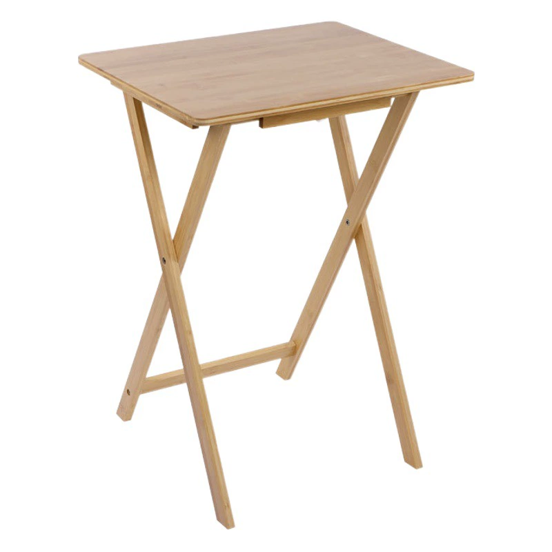 Складной стол Samexi из бамбука, складной компьютерный стол из нанму, письменный стол из массива дерева, приставной столик для балкона/дивана, не требует сборки.