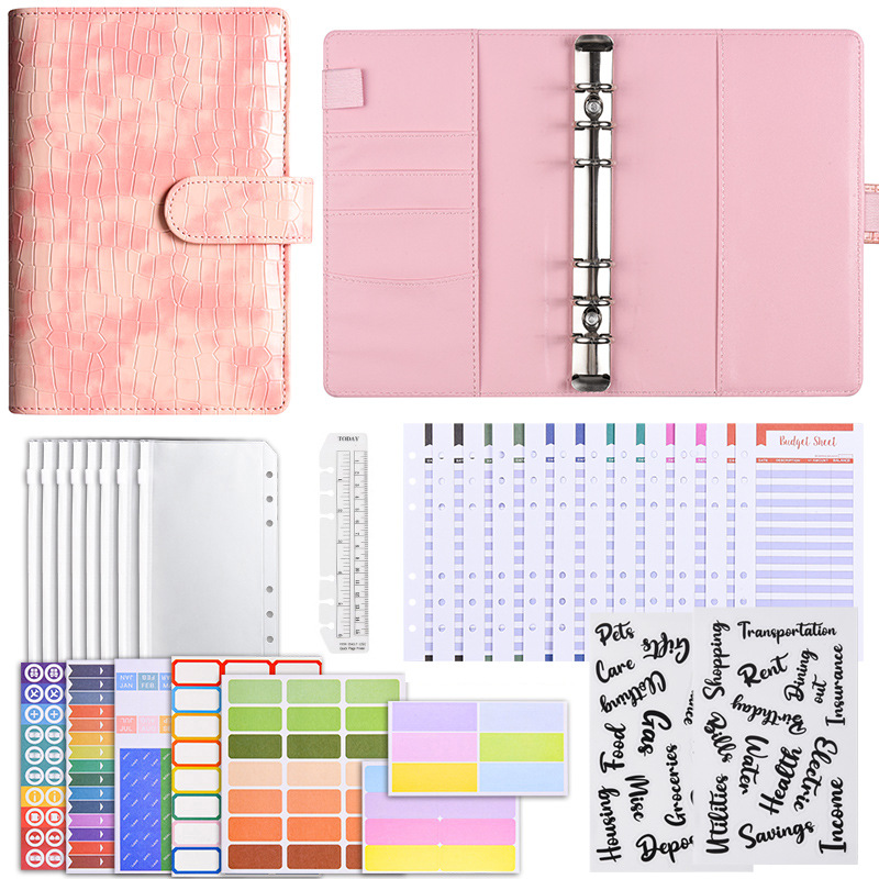 [명품선물팩] - 럭셔리 크로커다일 핑크 (저가카드 12장 + 지퍼백 8장 + 워드스티커 2장 + 다기능스티커 3장 + 캘리퍼스 1 + 컬러라벨스티커 2 + 2