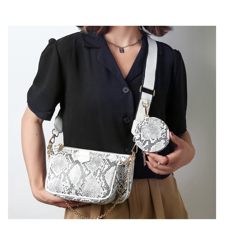 Snake Pattern Pu Retro Single Shoulder Messenger Three-piece Bag Wholesale Nihaojewelry display picture 7