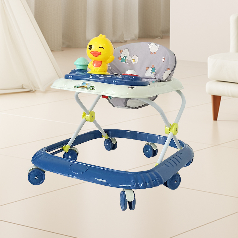 Cochecito andador para bebés con cuatro velocidades ajustables, cochecito musical, antivuelco, ajustable, portátil, plegable.