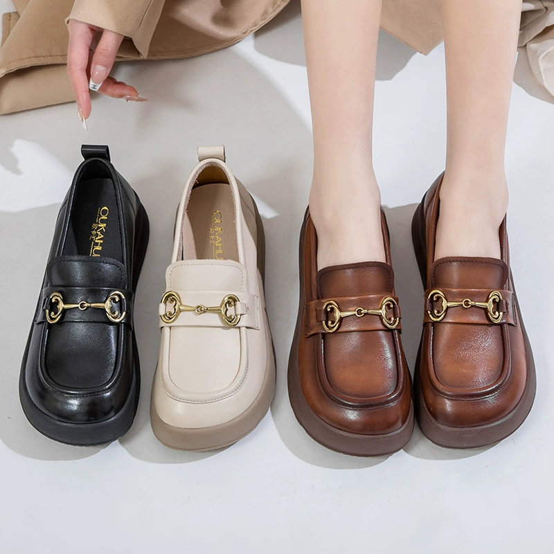 Non-slip shoes, footwear high heels, loafers, autumn, trend of season, for middle age