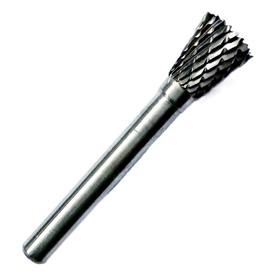 Acero de tungsteno duro molienda cabeza N1213 diámetro 12mm aleación archivo rotatorio 6mm vástago invertido cono tungsteno acero fresa