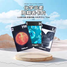 跨境化学元素周期表双面学习卡氢元素开启科普之旅纯英文文字图画